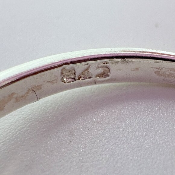 VTG Solid Sterling Silver 925 Amethyst Prong Set Statement Ring Size 5.75 - Picture 7 of 9